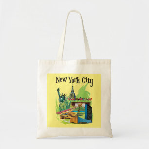 Vintage New York City statue of liberty Travel art Tote Bag