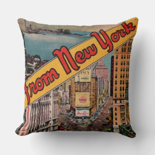 Vintage New York City Throw Pillow