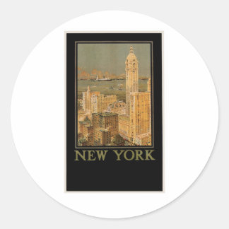 Vintage New York from Glasgow by the Anchor Line Classic Round Sticker