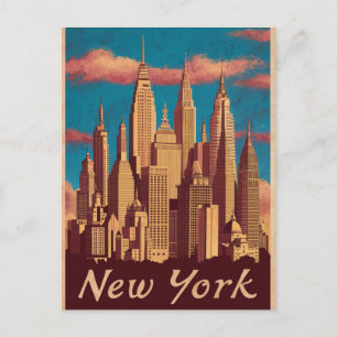 Vintage new york holiday postcard