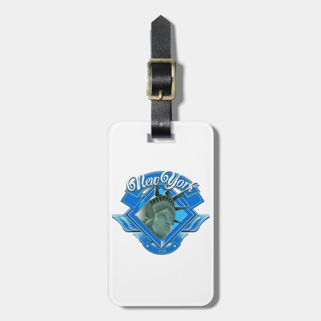 Vintage New York Liberty Logo Luggage Tag (Front Vertical)