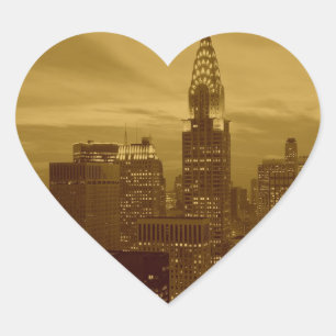 Vintage New York Manhattan Heart Sticker