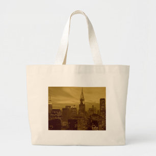 Vintage New York Manhattan Large Tote Bag
