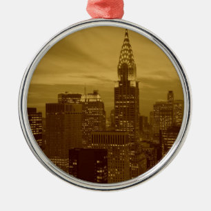Vintage New York Manhattan Metal Tree Decoration
