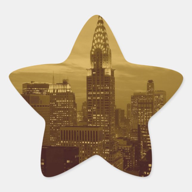 Vintage New York Manhattan Star Sticker (Front)