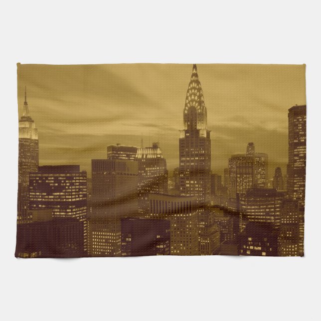 Vintage New York Manhattan Tea Towel (Horizontal)