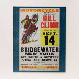 Vintage New York Motorcycle Poster Puzzle Retro Ad