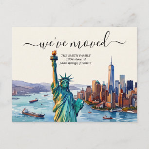 Vintage New York New Address Moving Announcement Postcard