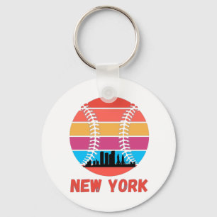 Vintage New York NY City Skyline Key Ring
