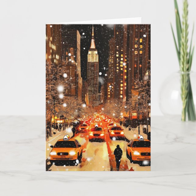 Vintage New York NYC city Holiday card (Front)