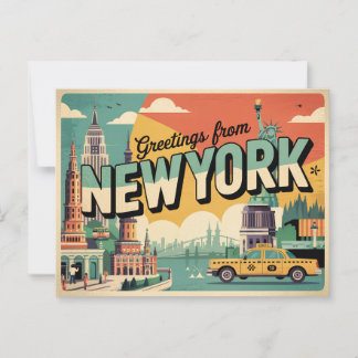 Vintage New York Postcard | Greetings from