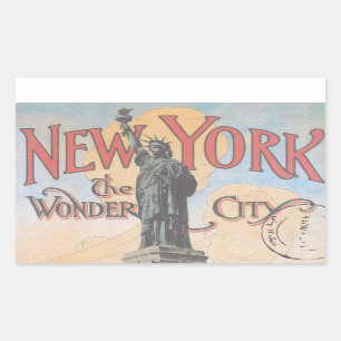 Vintage New York Rectangle Stickers