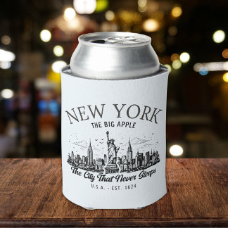 Vintage New York | Retro NYC Skyline Can Cooler