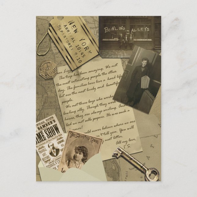 Vintage "New York" Scrapbook Postcard (Front)