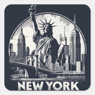 Vintage New York Square Sticker