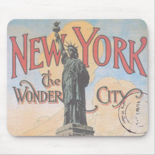 Vintage New York  statue of liberty Mouse Mat