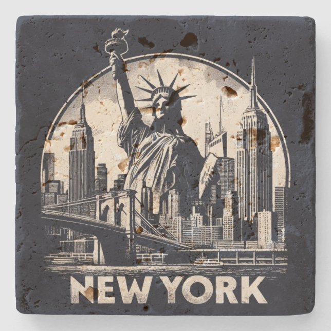 Vintage New York Stone Coaster (Front)