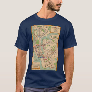 Vintage New York Subway Map 1954 Vintage NYC Subwa T-Shirt