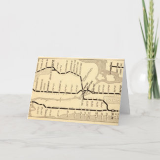 Vintage New York Subway Map Card