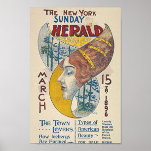 Vintage New York Sunday Herald Cover Poster