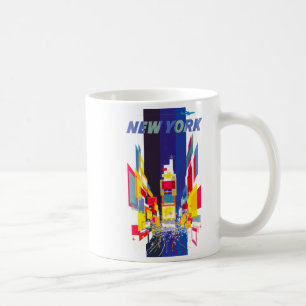 Vintage New York Times Square Atomic Age Coffee Mug
