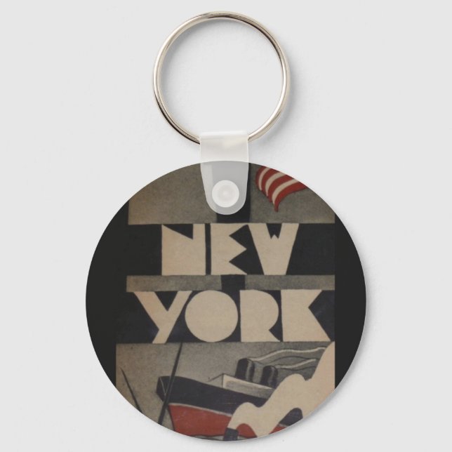Vintage New York Travel Key Ring (Front)