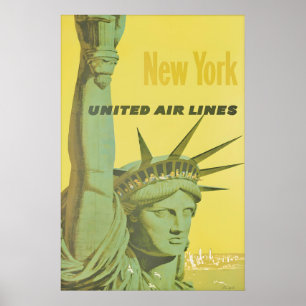 Vintage New York Travel Poster Print, Statue