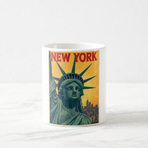 Vintage New York Travel Retro Statue of Liberty Coffee Mug