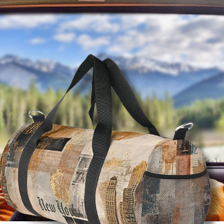 Vintage New York Urban Collage Art Duffle Bag