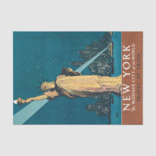 Vintage New York Wonder City Statue of Liberty Art Tissue Paper
