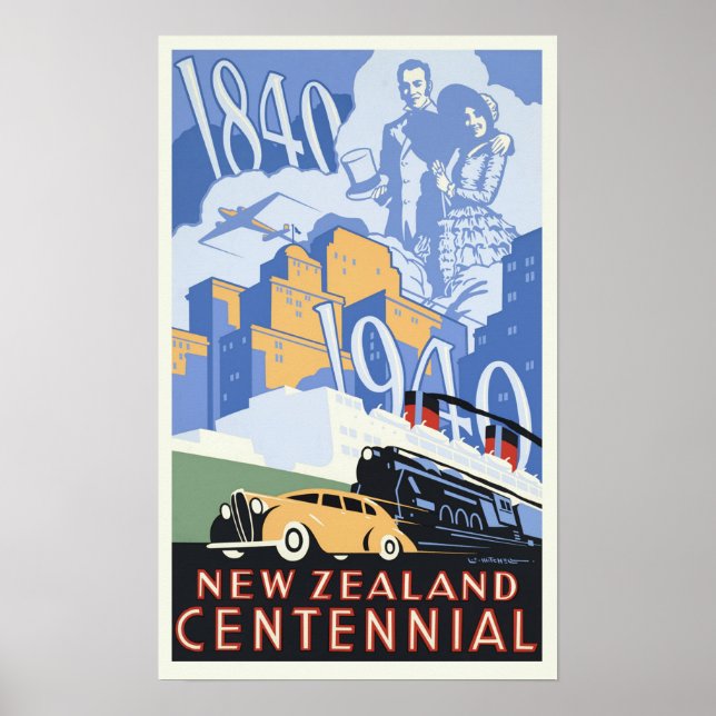 Vintage New Zealand Centennial Poster (Front)