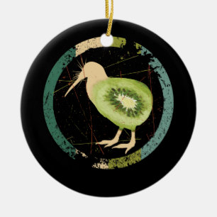 Vintage New Zealand Kiwi Ceramic Tree Decoration