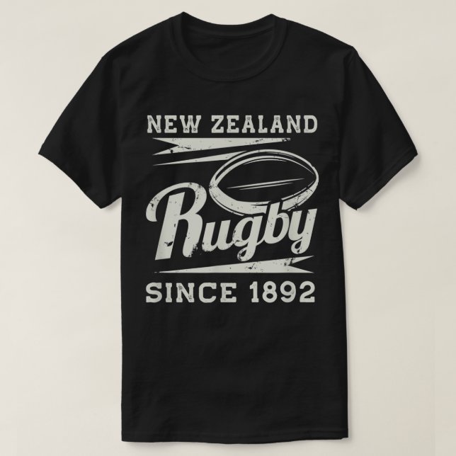 Vintage New Zealand Rugby Since 1892  T-Shirt (Design Front)