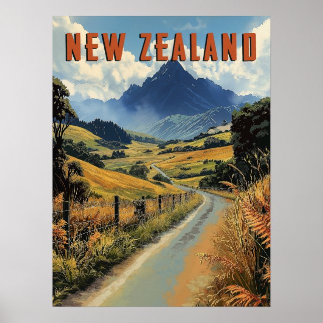 Vintage New Zealand Travel  Poster (Front)