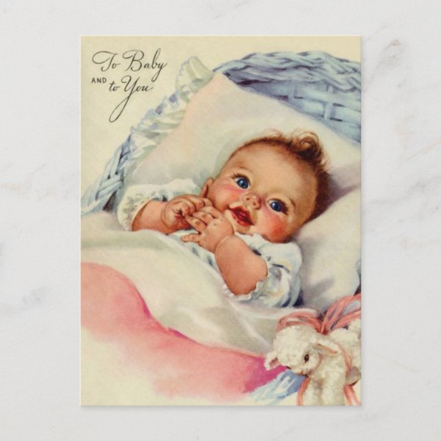Vintage newborn baby cute postcard (Front)