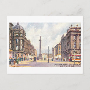 Vintage Newcastle on Tyne Grey Street Postcard