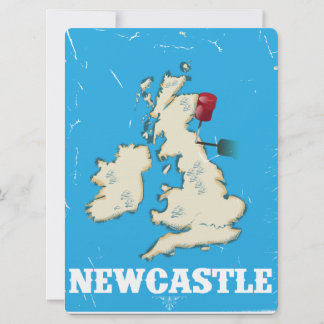 Vintage Newcastle Wales Travel Poster Invitation