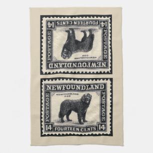 Vintage Newfoundland Dog Tea Towel