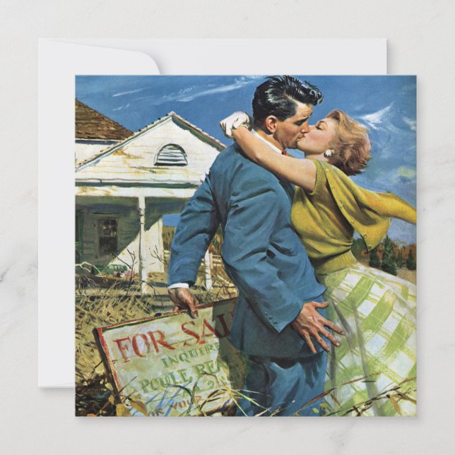 Vintage Newlyweds First House, Change of Address Announcement (Front)