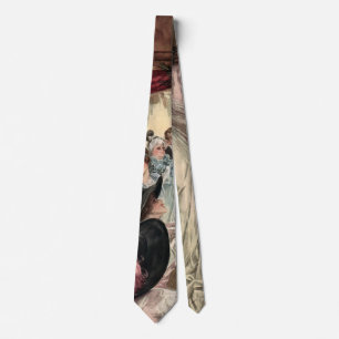 Vintage Newlyweds, Victorian Bride Tossing Bouquet Tie