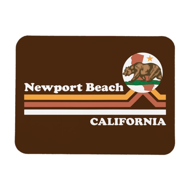 Vintage Newport Beach California Magnet (Horizontal)