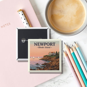 Vintage Newport Rhode Island 15 Cm Square Badge