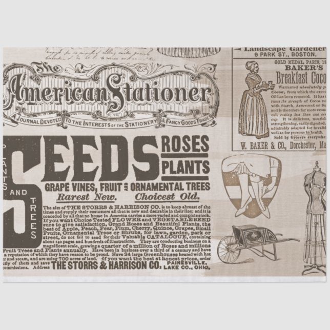 Vintage News Paper Ads 20x30  Decoupage (Front)