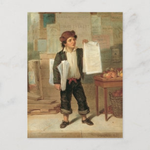 Vintage Newsboy Selling New York Herald, 1857 Postcard
