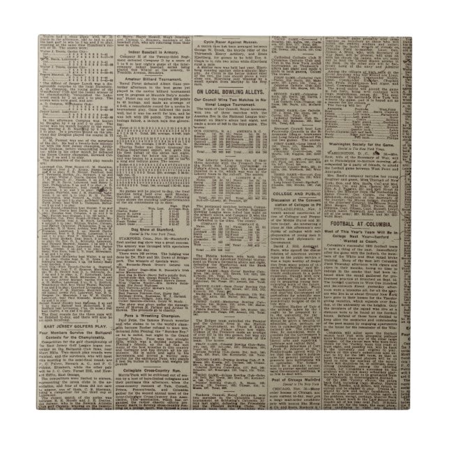 Vintage Newspaper 1902 Tile (Front)
