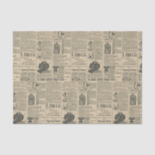Vintage Newspaper Ad Tissue Paper