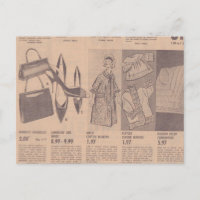 Vintage Newspaper Ads Postcard