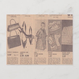 Vintage Newspaper Ads Postcard