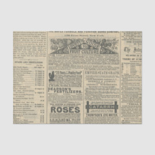 Vintage Newspaper Ads Tissue Paper