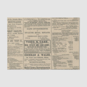 Vintage Newspaper Advertisement Tissue Paper